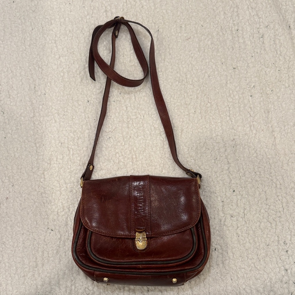 Valentina Deep Brown Leather Crossbody Bag